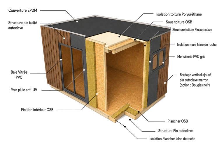 Plan - Studio de jardin modulaire Greenom